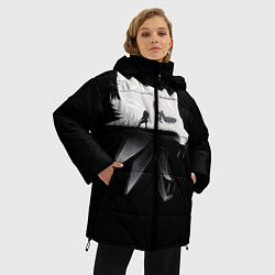 Куртка зимняя женская Волк Ведьмака, цвет: 3D-черный — фото 2