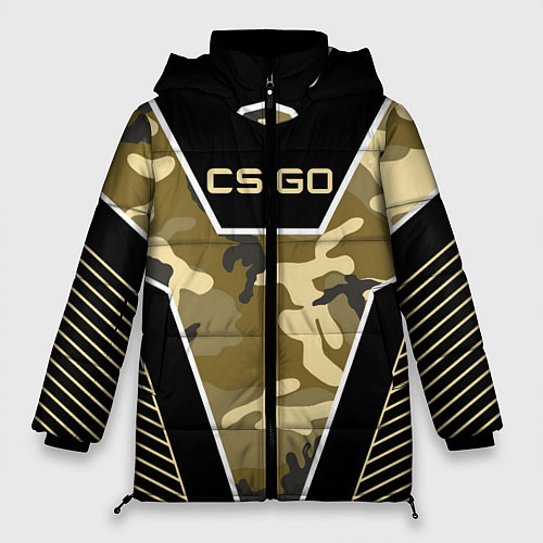Женская зимняя куртка CS:GO Khaki Camo / 3D-Черный – фото 1