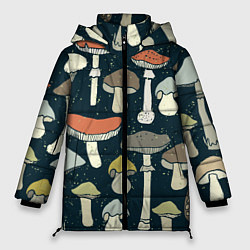 Куртка зимняя женская Грибной лес, цвет: 3D-красный