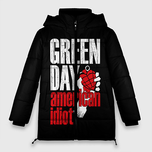 Женская зимняя куртка Green Day: American Idiot / 3D-Черный – фото 1