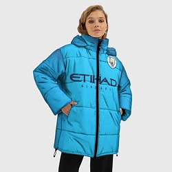 Куртка зимняя женская FC Man City: Home 18-19, цвет: 3D-черный — фото 2