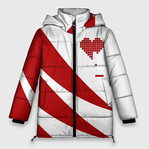 Женская зимняя куртка Игра в сердца / 3D-Черный – фото 1