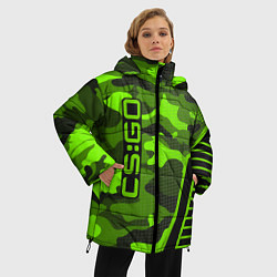 Куртка зимняя женская CS:GO Light Green Camo, цвет: 3D-черный — фото 2