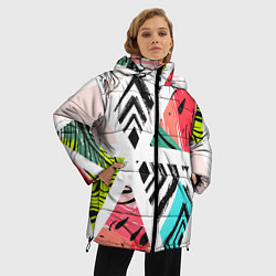 Куртка зимняя женская Тропическое ассорти, цвет: 3D-черный — фото 2