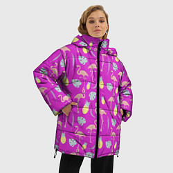 Куртка зимняя женская Тропическое наслаждение, цвет: 3D-черный — фото 2