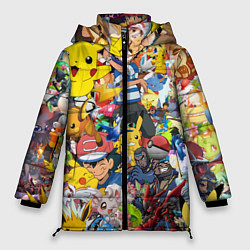 Куртка зимняя женская Pokemon Bombing, цвет: 3D-черный