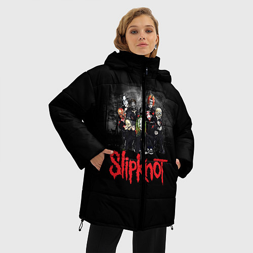 Женская зимняя куртка Slipknot Band / 3D-Светло-серый – фото 3