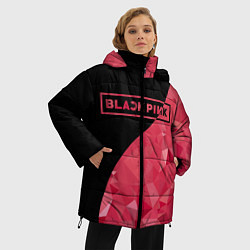 Куртка зимняя женская Black Pink: Pink Polygons, цвет: 3D-светло-серый — фото 2