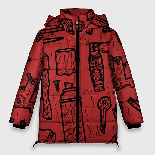 Женская зимняя куртка Инструменты мужика / 3D-Черный – фото 1