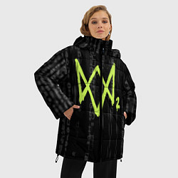 Куртка зимняя женская Watch Dogs 2: Binary Code, цвет: 3D-светло-серый — фото 2