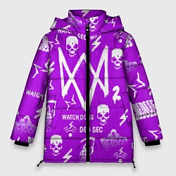 Куртка зимняя женская Watch Dogs 2: Violet Pattern, цвет: 3D-черный