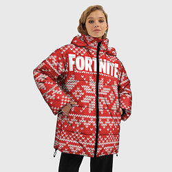 Куртка зимняя женская Fortnite New Year, цвет: 3D-черный — фото 2