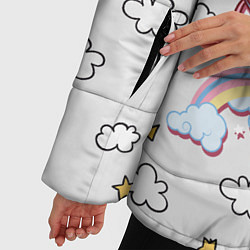 Куртка зимняя женская Единорог на облаках, цвет: 3D-черный — фото 2