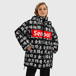 Куртка зимняя женская Senpai Hieroglyphs, цвет: 3D-светло-серый — фото 2