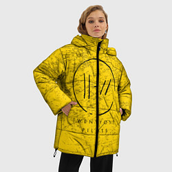 Куртка зимняя женская 21 Pilots: Yellow Grunge, цвет: 3D-черный — фото 2