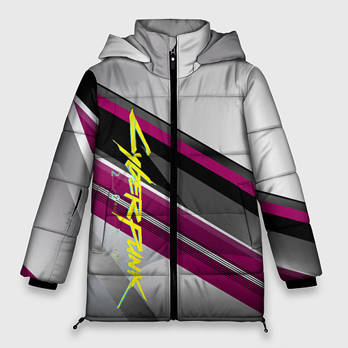 Женская зимняя куртка Cyberpunk 2077: Violet Style / 3D-Черный – фото 1