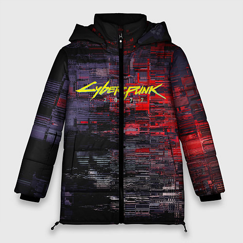 Женская зимняя куртка Cyberpunk 2077: Techno Style / 3D-Черный – фото 1