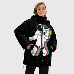 Куртка зимняя женская Космонавт с магнитофоном, цвет: 3D-черный — фото 2