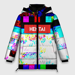 Куртка зимняя женская Hentai Glitch 2, цвет: 3D-черный