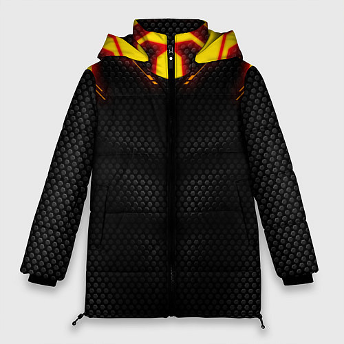 Женская зимняя куртка Cyberpunk 2077: Android / 3D-Красный – фото 1