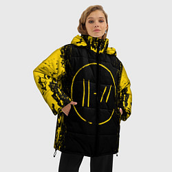 Куртка зимняя женская 21 Pilots: Yellow & Black, цвет: 3D-черный — фото 2