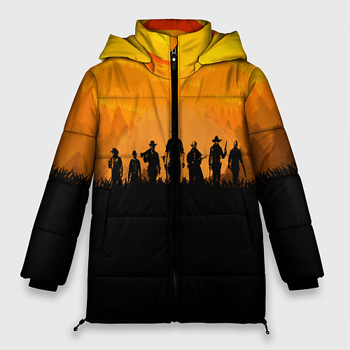 Женская зимняя куртка Red Dead Redemption: Orange Sun / 3D-Красный – фото 1