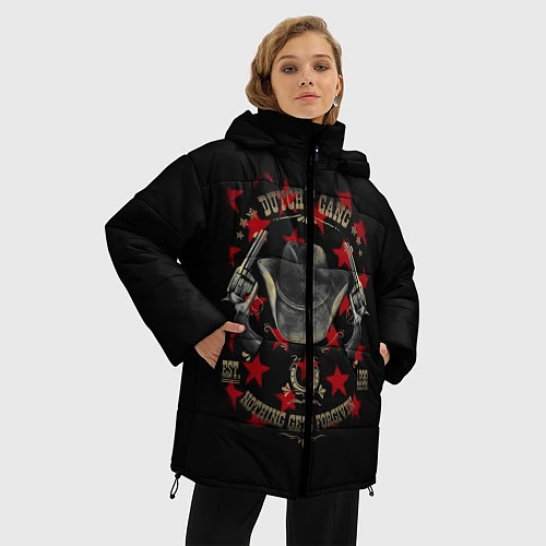 Женская зимняя куртка RDR 2: Dutch's Gang / 3D-Светло-серый – фото 3