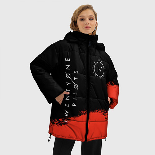 Женская зимняя куртка 21 Pilots: Red & Black / 3D-Светло-серый – фото 3