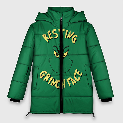 Женская зимняя куртка Resting Grinch Face / 3D-Черный – фото 1
