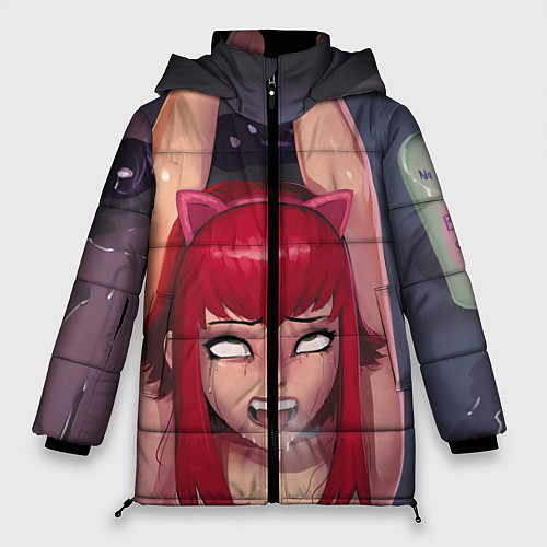 Женская зимняя куртка Ahegao / 3D-Черный – фото 1