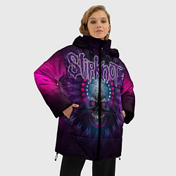 Куртка зимняя женская Slipknot: Neon Skull, цвет: 3D-красный — фото 2