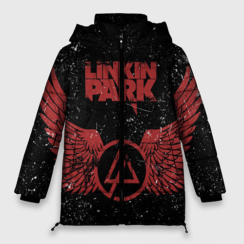 Женская зимняя куртка Linkin Park: Red Airs / 3D-Черный – фото 1
