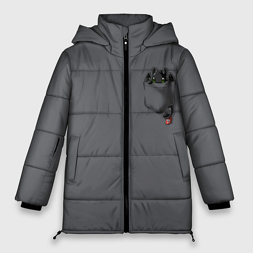 Женская зимняя куртка Беззубик в кармане / 3D-Черный – фото 1