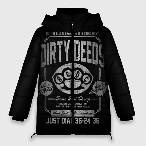 Женская зимняя куртка AC/DC: Dirty Deeds / 3D-Черный – фото 1