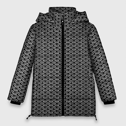 Женская зимняя куртка Кольчуга воина / 3D-Черный – фото 1