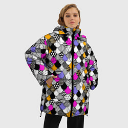 Куртка зимняя женская Цветная чешуя, цвет: 3D-черный — фото 2
