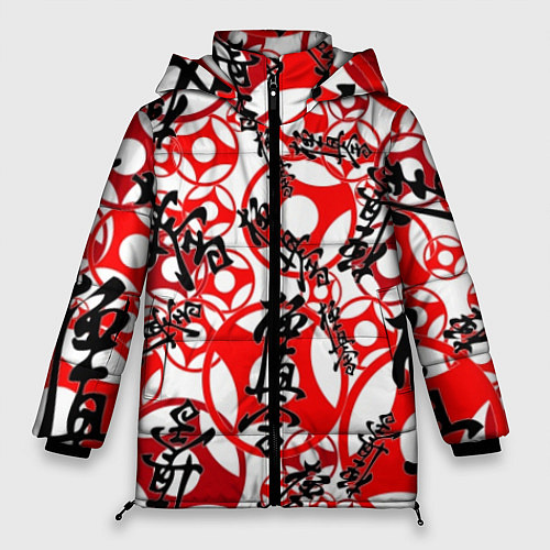 Женская зимняя куртка Каратэ киокушинкай - эмблемы / 3D-Черный – фото 1