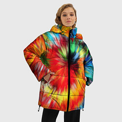 Куртка зимняя женская Абстракция разноцветная и яркая, цвет: 3D-черный — фото 2