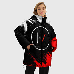 Куртка зимняя женская 21 Pilots: Black & Red, цвет: 3D-черный — фото 2