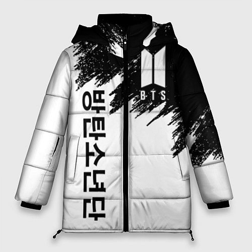 Женская зимняя куртка BTS: White & Black / 3D-Черный – фото 1