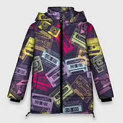Женская зимняя куртка Разноцветные ретро кассеты