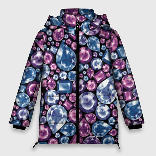 Женская зимняя куртка Разноцветные бриллианты / 3D-Черный – фото 1