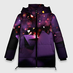 Женская зимняя куртка Фиолетовая абстракция с блестками