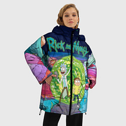 Куртка зимняя женская Путешествия Рика и Морти, цвет: 3D-черный — фото 2