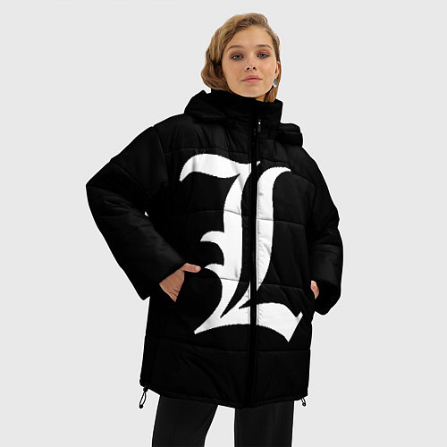 Женская зимняя куртка DEATH NOTE ТЕТРАДЬ СМЕРТИ L / 3D-Светло-серый – фото 3