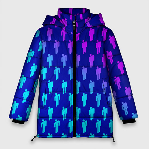 Женская зимняя куртка Billie Eilish: Violet Pattern / 3D-Черный – фото 1