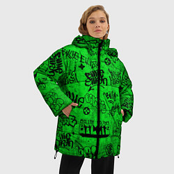 Куртка зимняя женская BILLIE EILISH: Grunge Graffiti, цвет: 3D-черный — фото 2