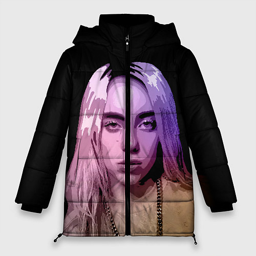 Женская зимняя куртка BILLIE EILISH: Violet Mood / 3D-Черный – фото 1