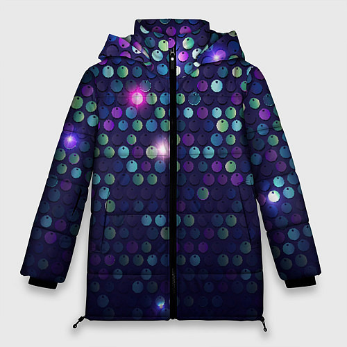 Женская зимняя куртка Блестки диско / 3D-Черный – фото 1