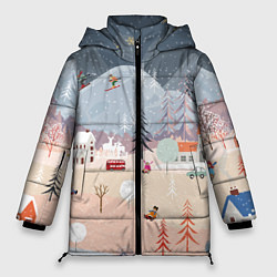 Куртка зимняя женская Новогодние каникулы, цвет: 3D-светло-серый